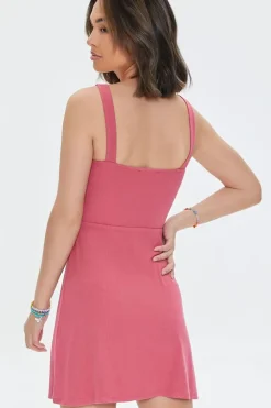 Ribbed Mini Skater Dress