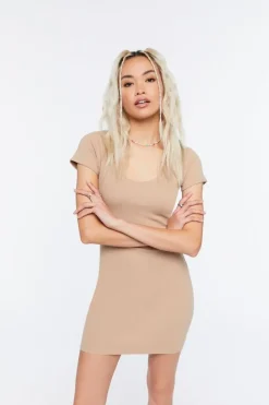 Ribbed Mini T-Shirt Dress