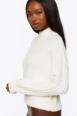 Ribbed Mock Neck Sweater
