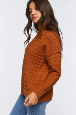 Ribbed Mock Neck Sweater Top
