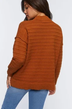 Ribbed Mock Neck Sweater Top