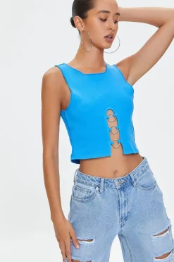 Ribbed O-Ring Cropped Tank Top