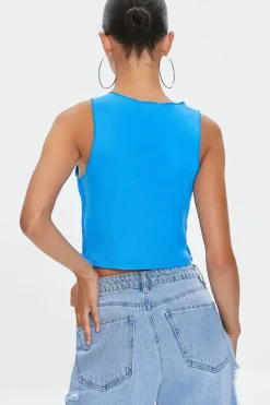 Ribbed O-Ring Cropped Tank Top