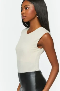 Ribbed Sleeveless Bodysuit