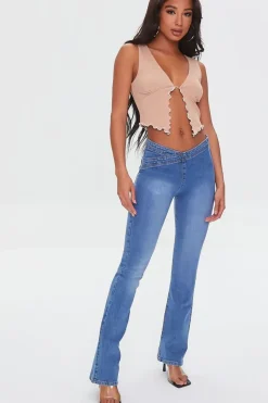 Ribbed Split-Hem Crop Top