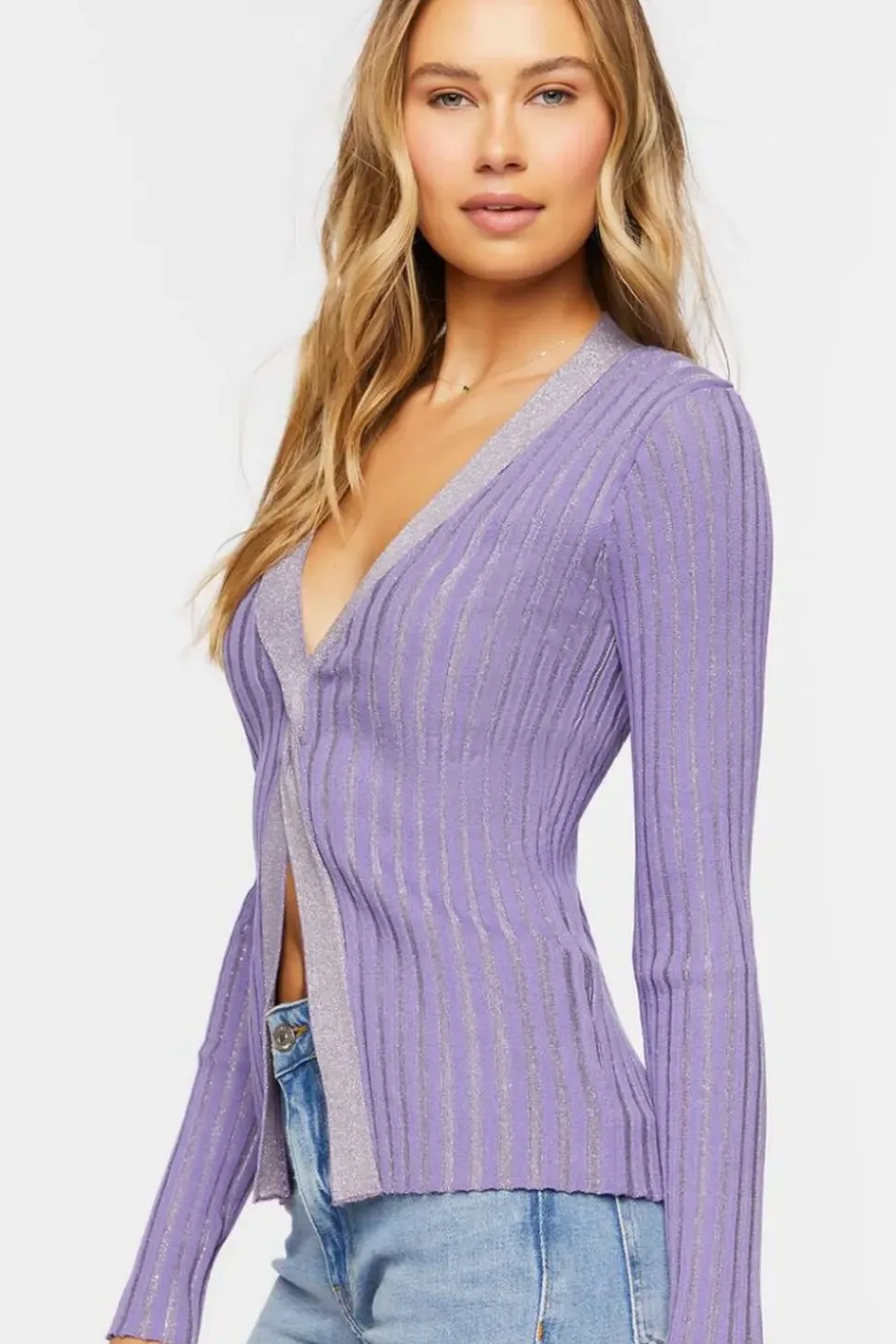 Ribbed Split-Hem Sweater