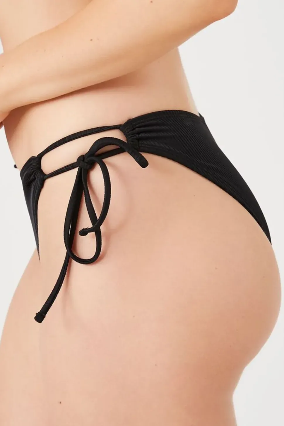 Ribbed String Bikini Bottoms
