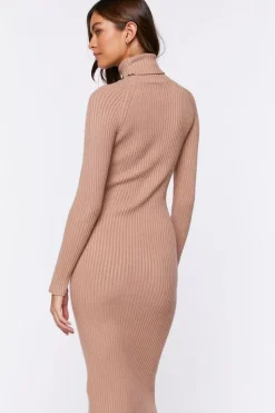 Ribbed Sweater-Knit Midi Dress