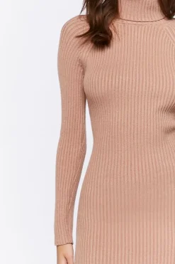 Ribbed Sweater-Knit Midi Dress