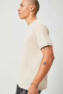 Ribbed Textured Melange Tee