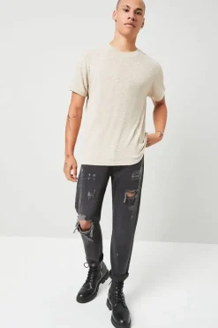 Ribbed Textured Melange Tee