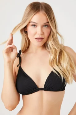 Ribbed Triangle Bikini Top