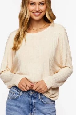 Ribbed Twist-Back Sweater