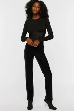 Ribbed V-Hem Top
