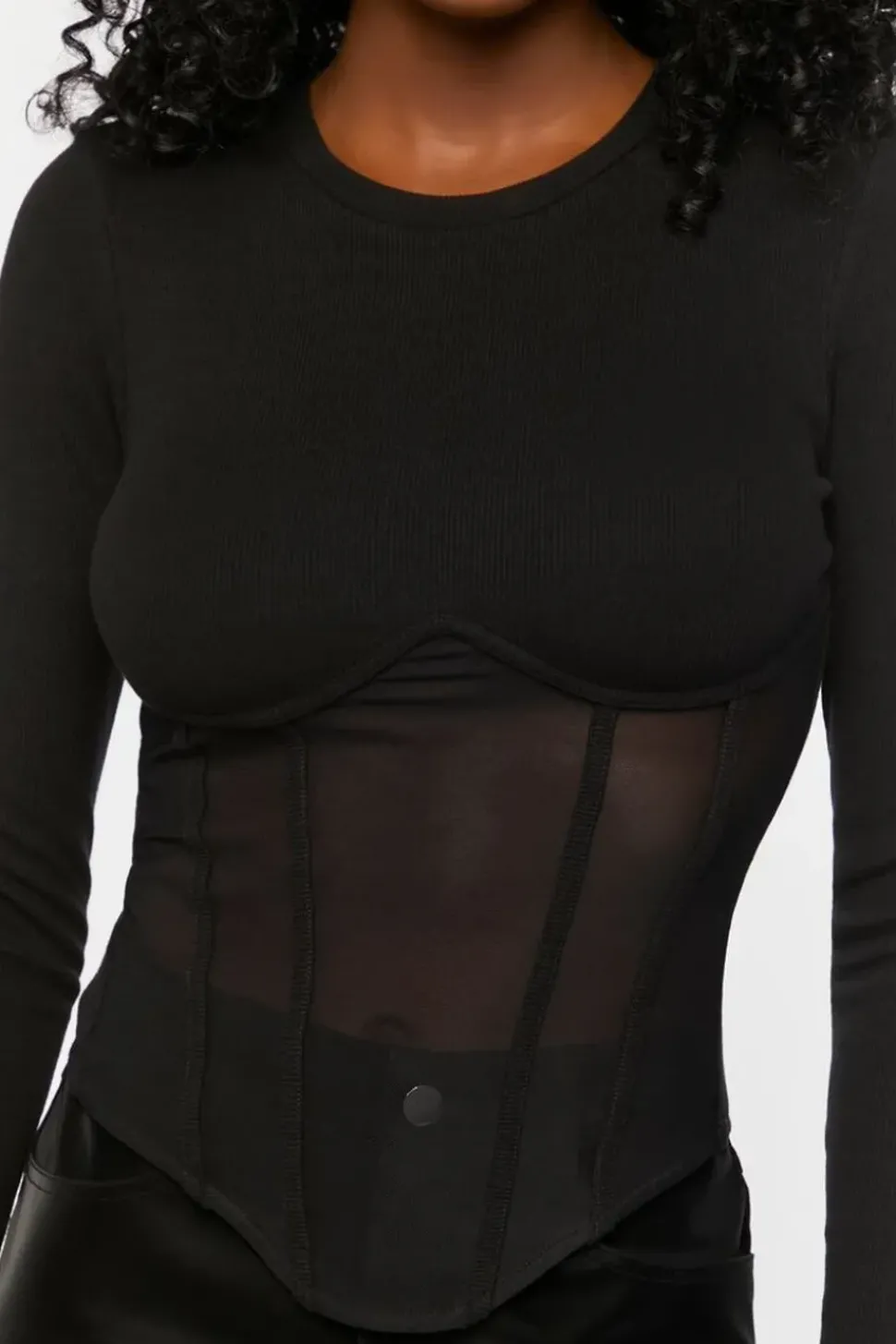 Ribbed V-Hem Top