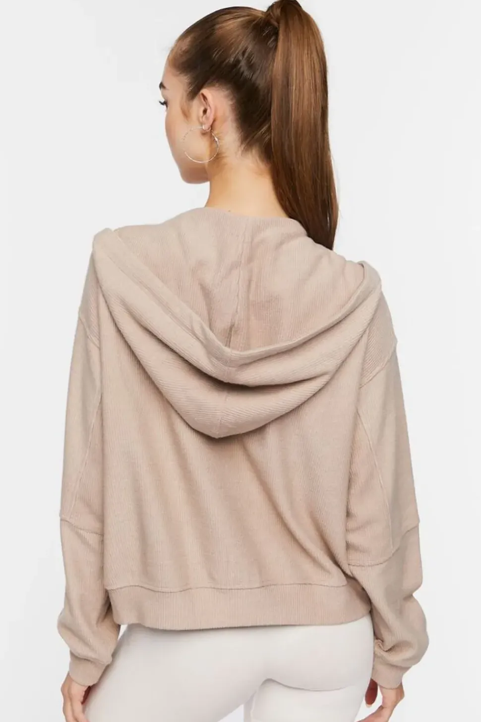 Ribbed Zip-Up Hoodie