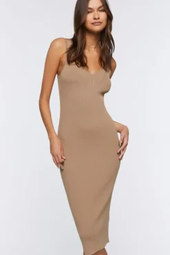 Rib-Knit Bodycon Midi Dress