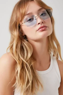 Rimless Rectangular Sunglasses