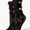 Rose Applique Lace Crew Socks