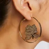 Rose Hoop Earrings