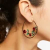 Rose Open-End Hoop Earrings