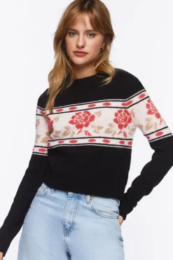Rose Print Sweater