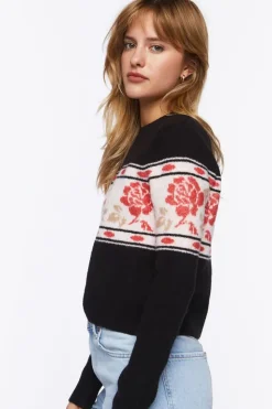 Rose Print Sweater