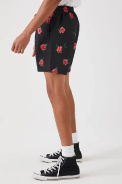 Rose Print Swim Trunks