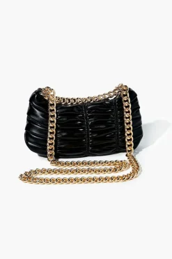 Ruched Baguette Shoulder Bag