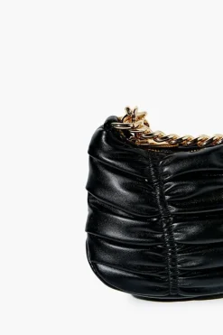 Ruched Baguette Shoulder Bag