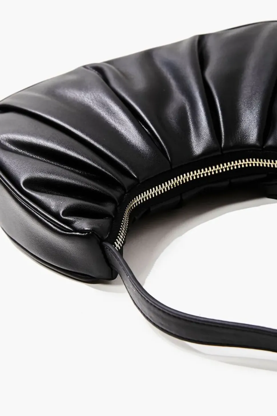 Ruched Baguette Shoulder Bag