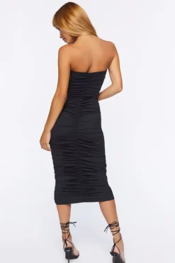 Ruched Bodycon Midi Dress