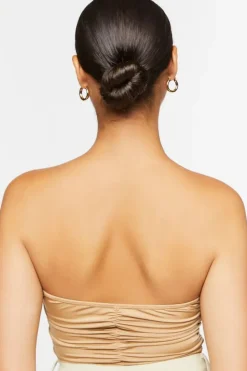 Ruched Cropped Tube Top