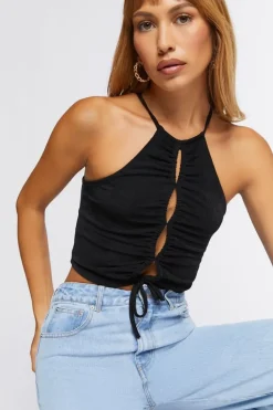 Ruched Cutout Cropped Cami