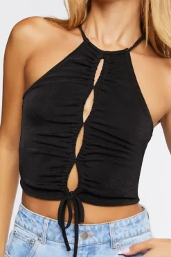 Ruched Cutout Cropped Cami