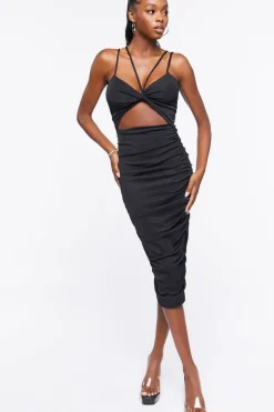 Ruched Cutout Midi Dress