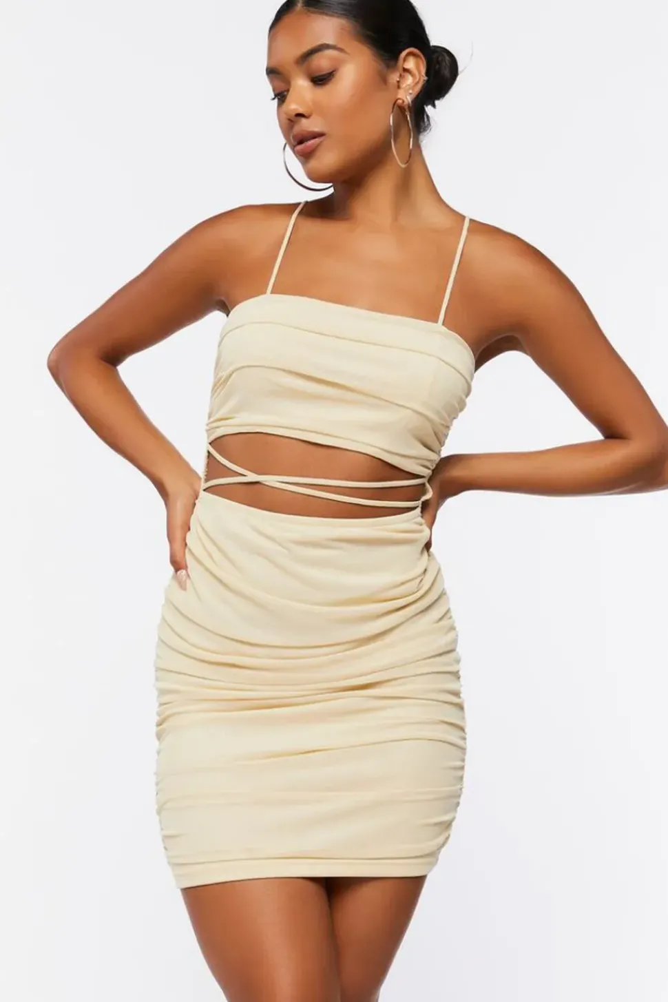Ruched Cutout Mini Dress