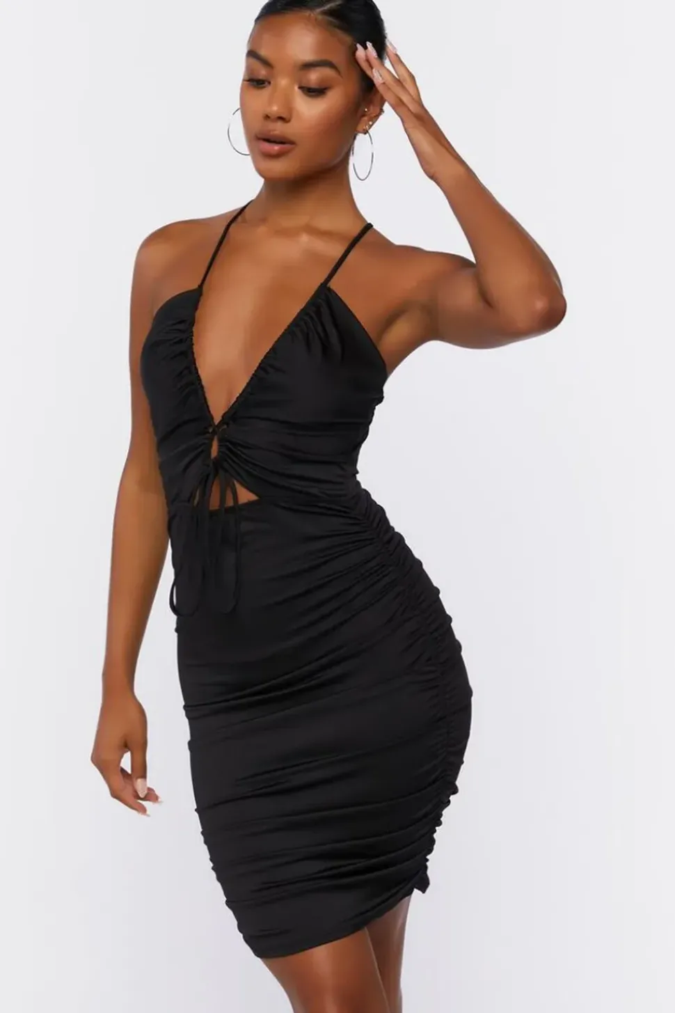 Ruched Cutout Mini Dress