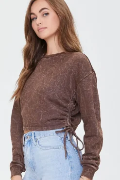 Ruched Drawstring Crop Top