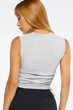 Ruched Drawstring Crop Top