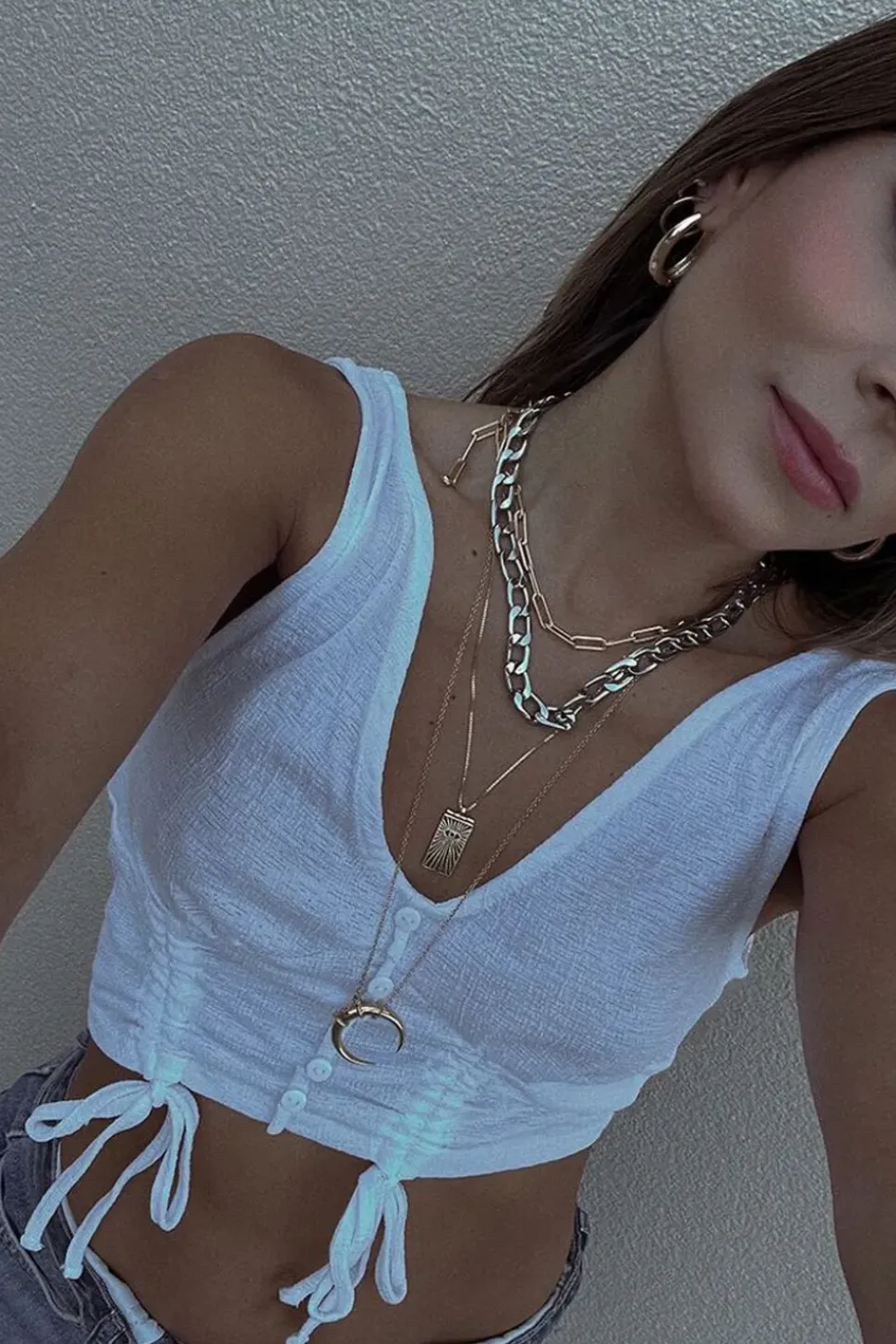 Ruched Drawstring Crop Top