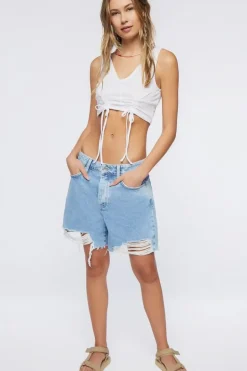 Ruched Drawstring Crop Top