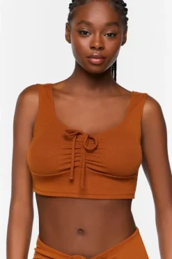 Ruched Drawstring Lounge Crop Top