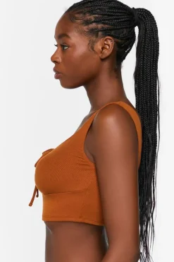 Ruched Drawstring Lounge Crop Top