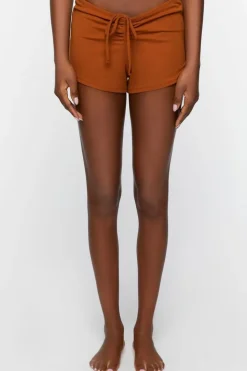 Ruched Drawstring Lounge Shorts
