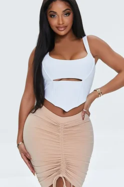 Ruched Drawstring Mini Skirt