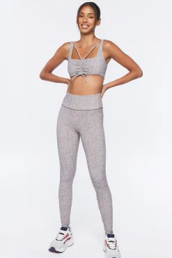Ruched Drawstring Sports Bra