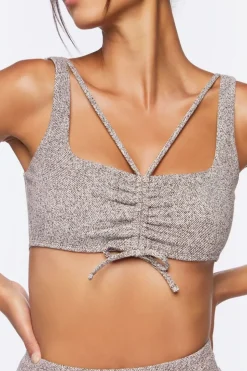 Ruched Drawstring Sports Bra
