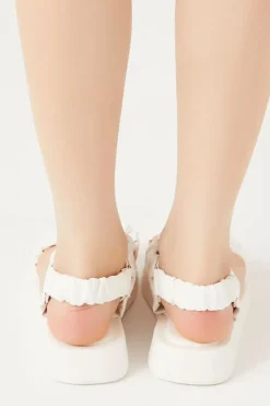 Ruched Faux Leather Sandals