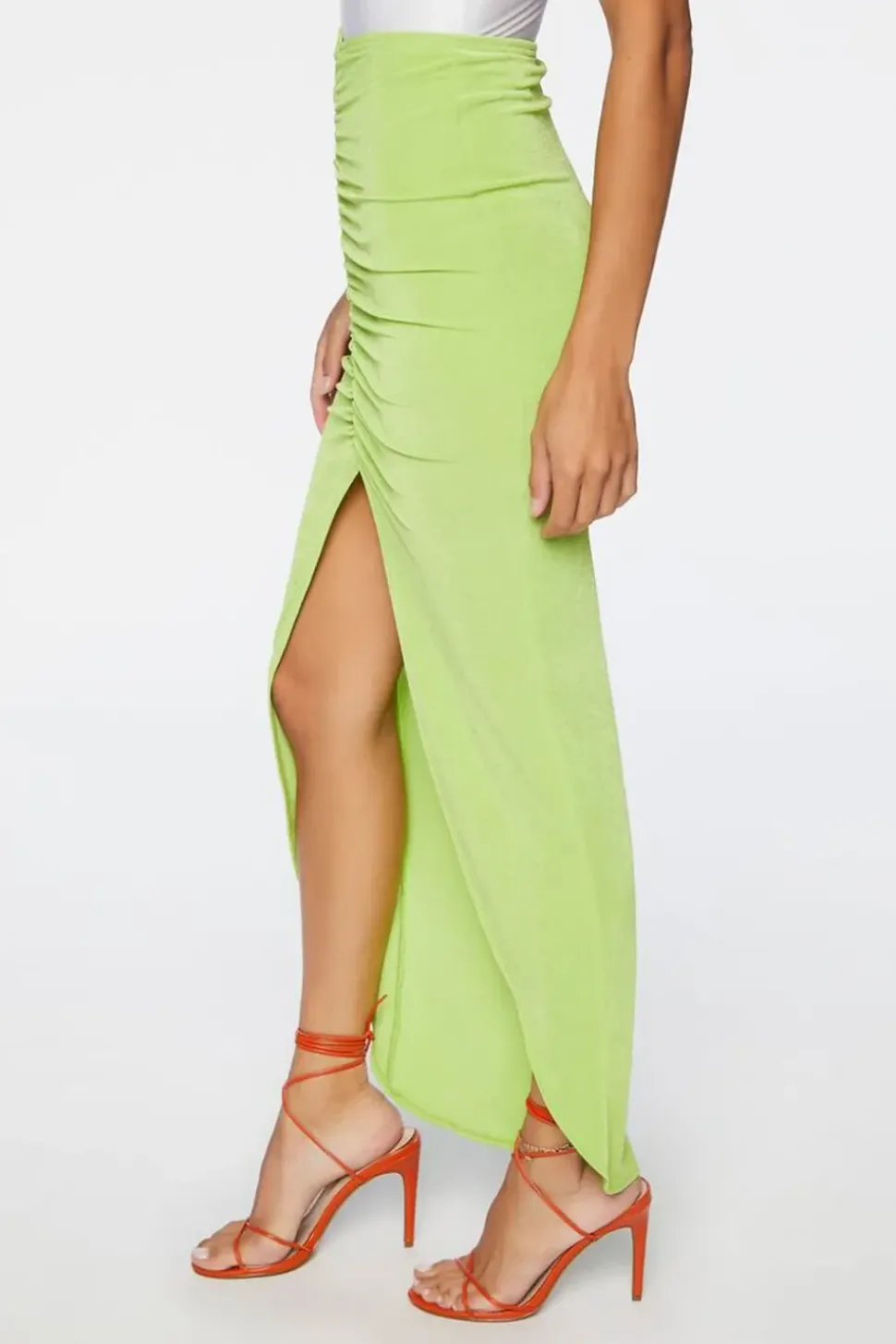 Ruched High-Low Skirt